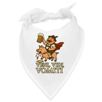 Bayrisch Bierfest Lustig Veni Vidi Vomiti - Bandana - Weiß - Vorne