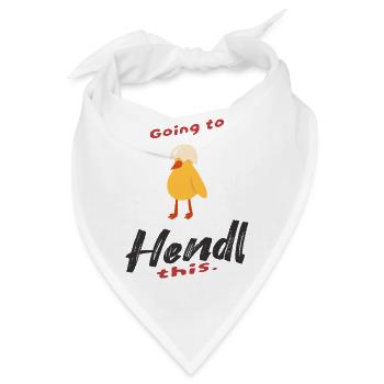 Handel-Design mit Huhn und Humor - Bandana - Weiß - Vorne