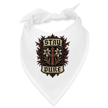 Religiöses Schutzsymbol mit Lilien und Kreuz - Bandana - Weiß - Vorne