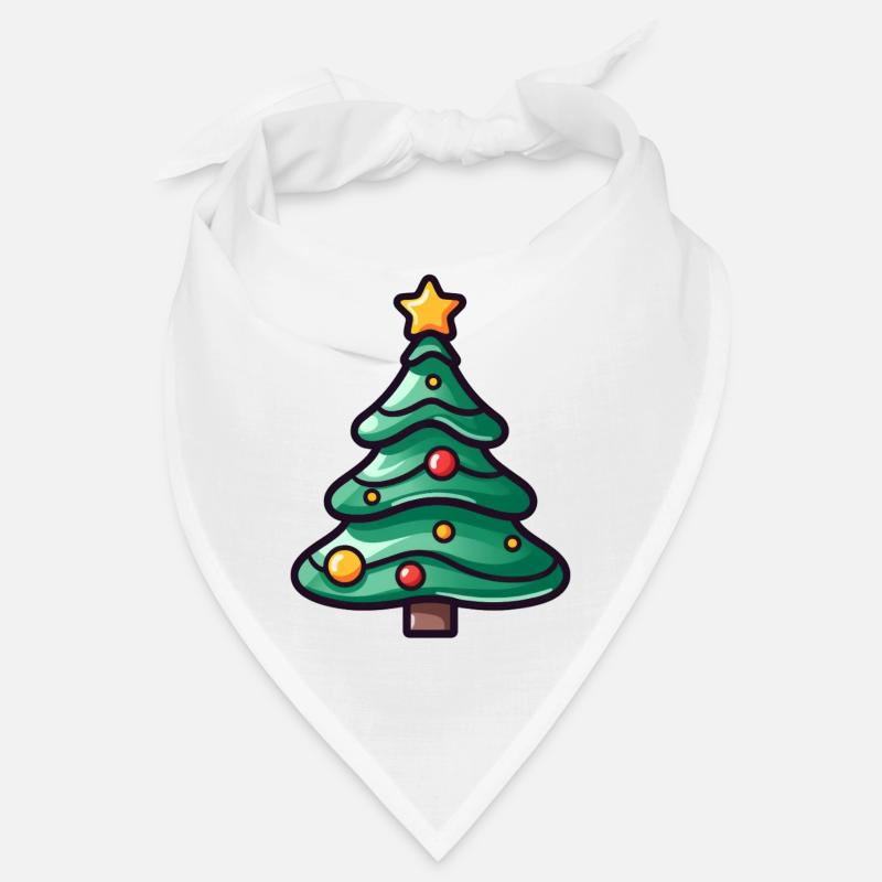 Festive Christmas Tree Illustration Bandana