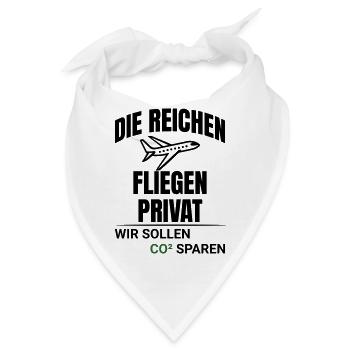 Abstraktes CO2 Klimaschutz Design - Bandana - Weiß - Vorne