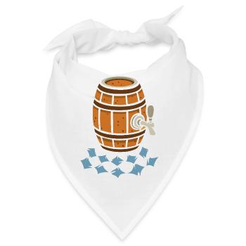 Münchner Bierfass Cartoon - Bandana - Weiß - Vorne