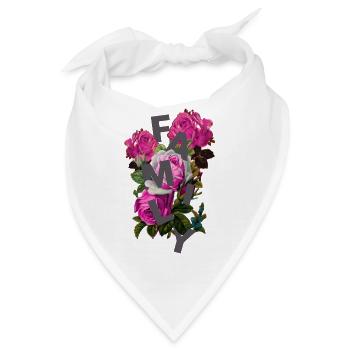 Florale Familienmonogramm Collage - Bandana - Weiß - Vorne