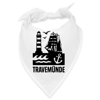 Travemünde Ostsee - Bandana - Weiß - Vorne