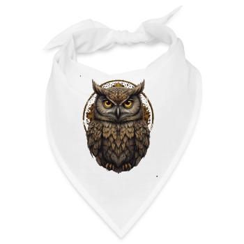 Goldene Eulenauge Ornament - Bandana - Weiß - Vorne