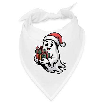 Weihnachtsgeist mit Geschenken - Bandana - Weiß - Vorne