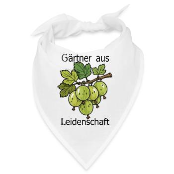 Grüne Stachelbeeren am Zweig - Bandana - Weiß - Vorne