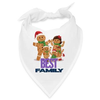 Beste Familie - Meilleur famille Pain d'Épice Festif - Bandana - Weiß - Vorne