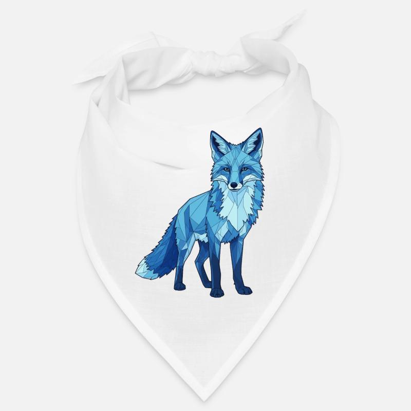 Renard polygone bleu Bandana