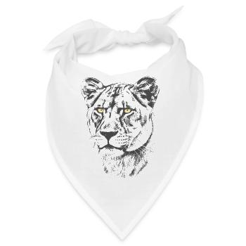 Löwin Gelbe Augen - Bandana - Weiß - Vorne