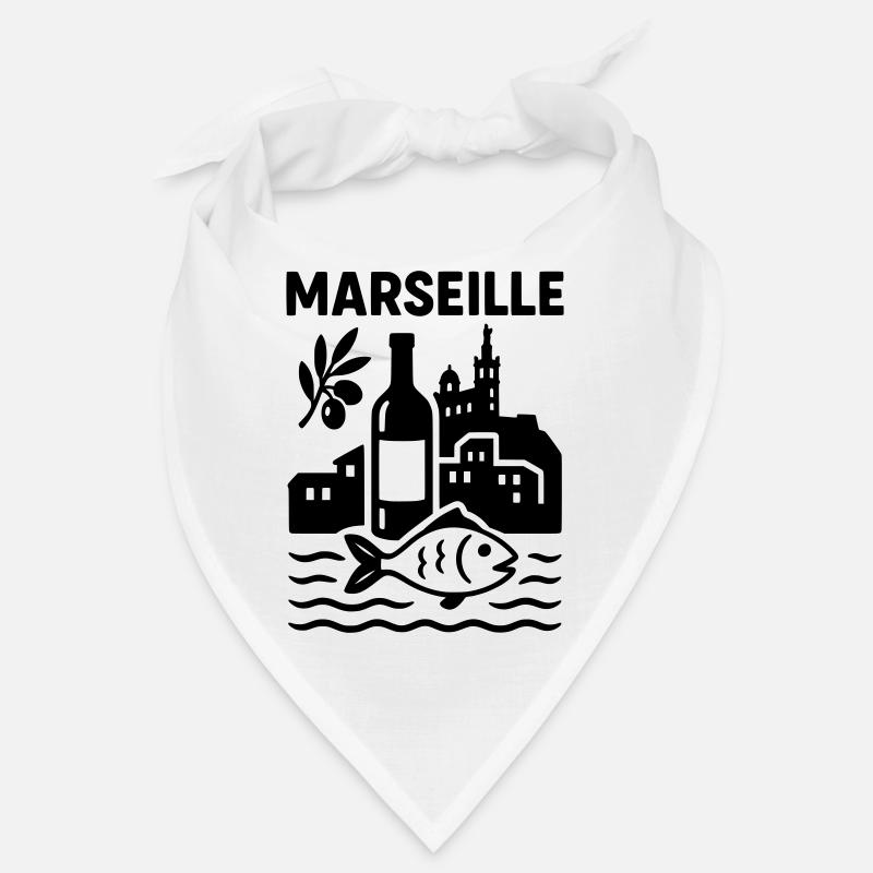 Marseille Silhouette - Bandana - blanc