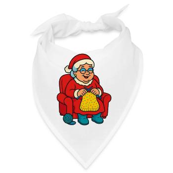 Weihnachtsoma strickt im Sessel - Bandana - Weiß - Vorne