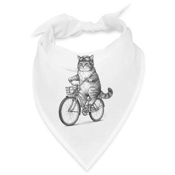 Katzenradfahrer mit Schutzbrille - Bandana - Weiß - Vorne