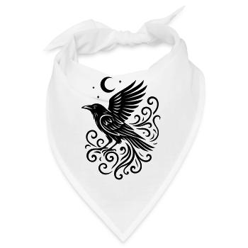 Rauhnächte Rabe mit Mond und Sternen - Bandana - Weiß - Vorne