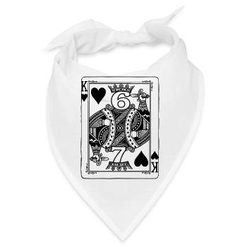 Herz König 67 Six Seven - Spielkarte Meme - Bandana - Weiß - Vorne