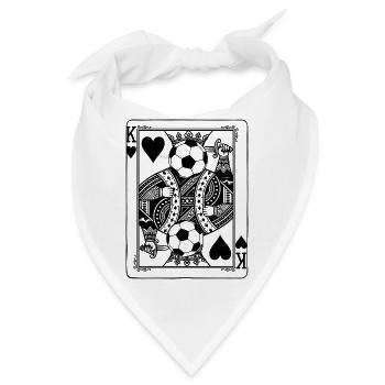 Herz König Fußball - Spielkarten Geschenk - Bandana - Weiß - Vorne