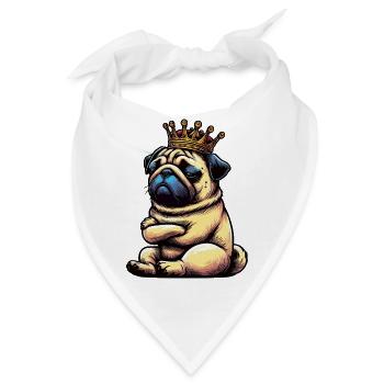 Mops Möpse Mopsbesitzer Mopsliebhaber Mopshalter - Bandana - Weiß - Vorne