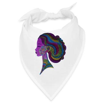 Farbenfrohes Dreadlocks-Porträt - Bandana - Weiß - Vorne