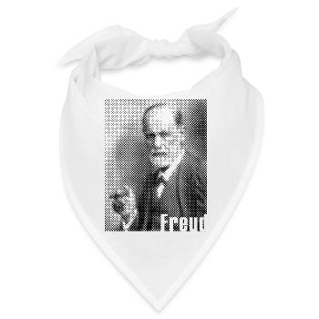 Sigmund Freud monochromes gepunktetes Porträt - Bandana - Weiß - Vorne