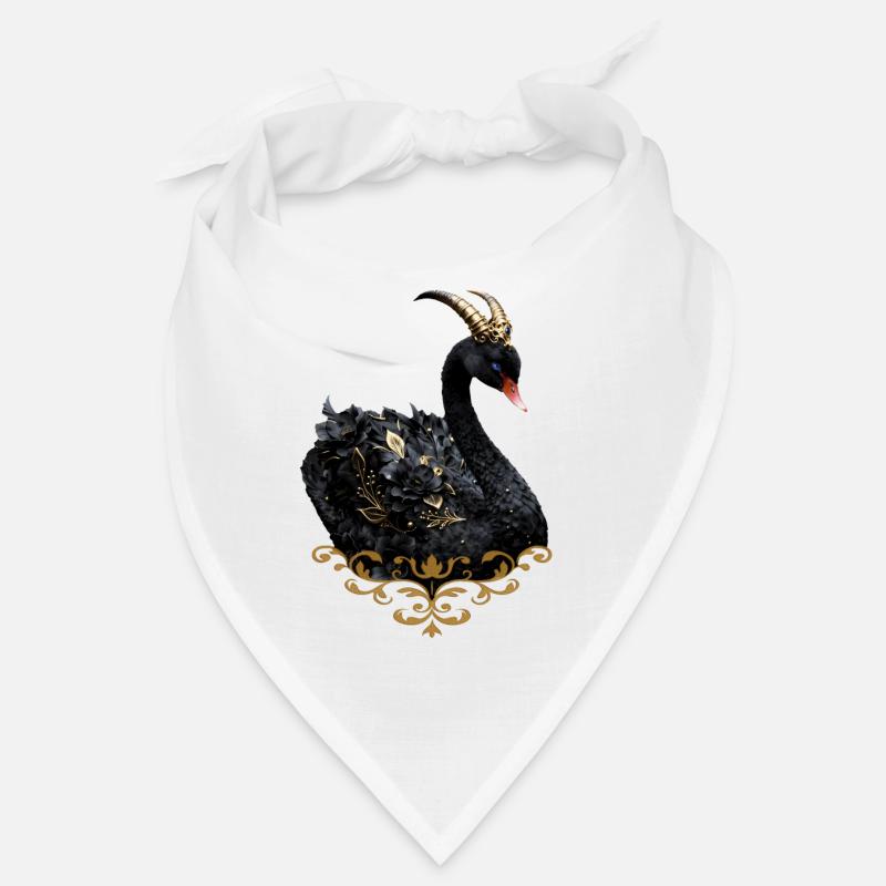 Schwarzer Schwan mit goldener Krone Bandana