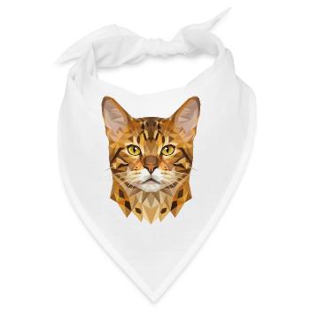 Bengal Katze Leopard Cat Leopardette Bengal Katzen - Bandana - Weiß - Vorne