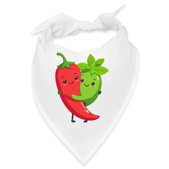 Kuschelige Chilli Minze Freunde - Bandana - Weiß - Vorne