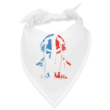 Kopfhörer-Schädel in Trikolore - Bandana - Weiß - Vorne