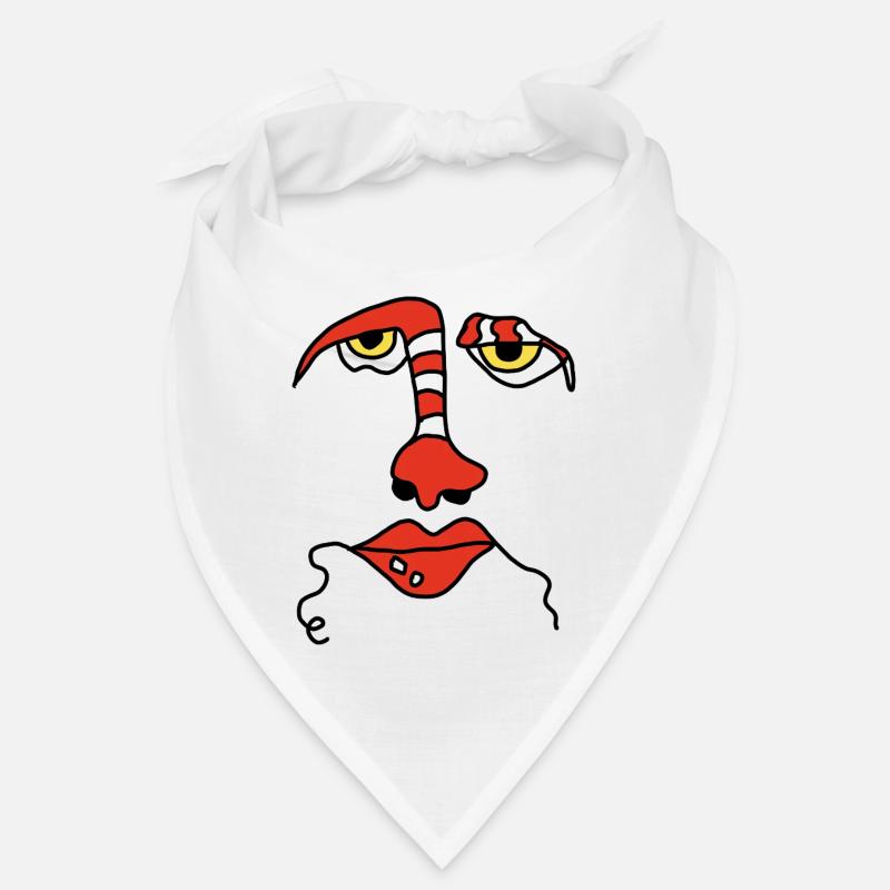 Visage abstrait avec rayures Bandana