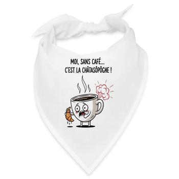 Koffein-Krise-Tassen-Cartoon - Bandana - Weiß - Vorne