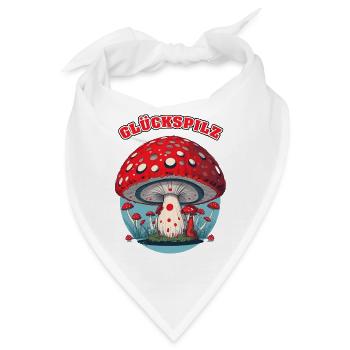 Glückspilz Cartoon Pilz - Bandana - Weiß - Vorne