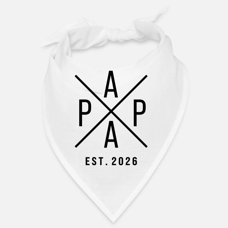 Papa Establisched 2026 Vatertag Dad Geschenk - Bandana - Weiß