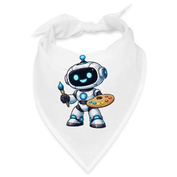 Künstlerischer Malroboter mit Palette - Bandana - Weiß - Vorne