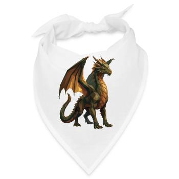 Geometrische Low Poly Green Dragon Art - Bandana - Weiß - Vorne