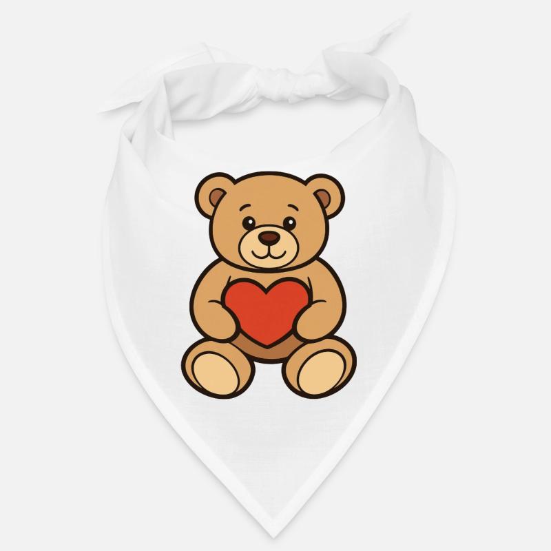 Teddy Bear with Heart Comic Art Bandana