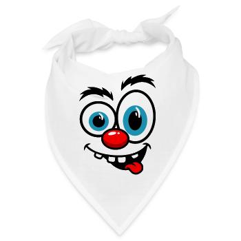 Bunte Clown-Karikatur - Bandana - Weiß - Vorne