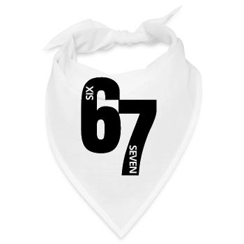 Six Seven - 6 7 - Sixty Seven - Meme - Bandana - Weiß - Vorne