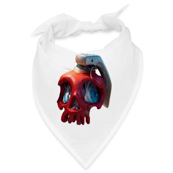 Roter Schädel mit VR-Headset - Bandana - Weiß - Vorne