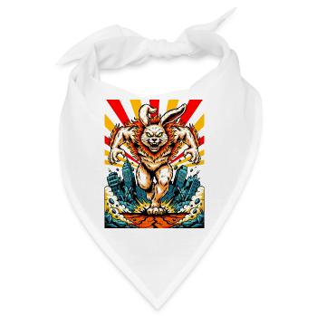 Monsterhase Wut - Bandana - Weiß - Vorne