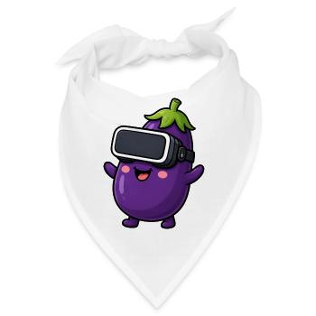 Aubergine Gemüse Vegan Cartoon Gamer - Bandana - Weiß - Vorne