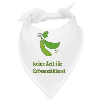 Keine Zeit Für Erbsenzähler – Grüne Erbse - Bandana - Weiß - Vorne