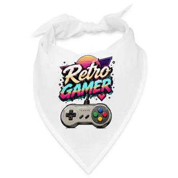Retro Gamer Neon - Bandana - Weiß - Vorne