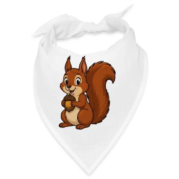 Eichhörnchen mit Eichel - Bandana - Weiß - Vorne