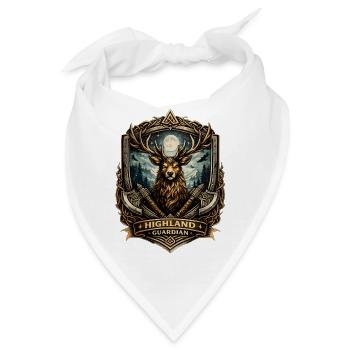 Wappen des Highland Guardian Deer - Bandana - Weiß - Vorne