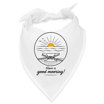 Have a Good Mooring – Segler Wortspiel - Bandana - Weiß - Vorne