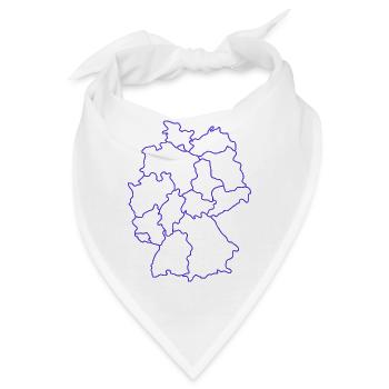 Karte Deutschlands mit Regionen - Bandana - Weiß - Vorne