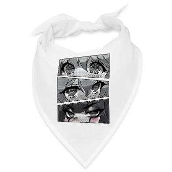 Herzaugen Manga Panels - Bandana - Weiß - Vorne