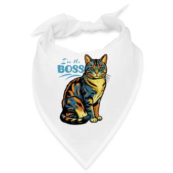 Ich bin der Chef Katzenprint - Bandana - Weiß - Vorne