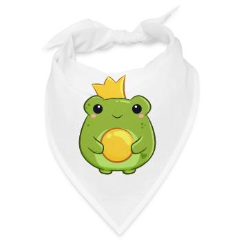 Königlicher Froschprinz mit Krönchen - Märchen - Bandana - Weiß - Vorne