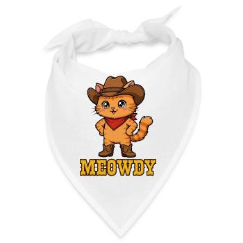 Miauartige süße Cowboykatze Westliche Katze - Bandana - Weiß - Vorne
