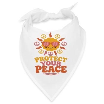 Sonnenpeace Motiv mit Peace Symbol - Bandana - Weiß - Vorne